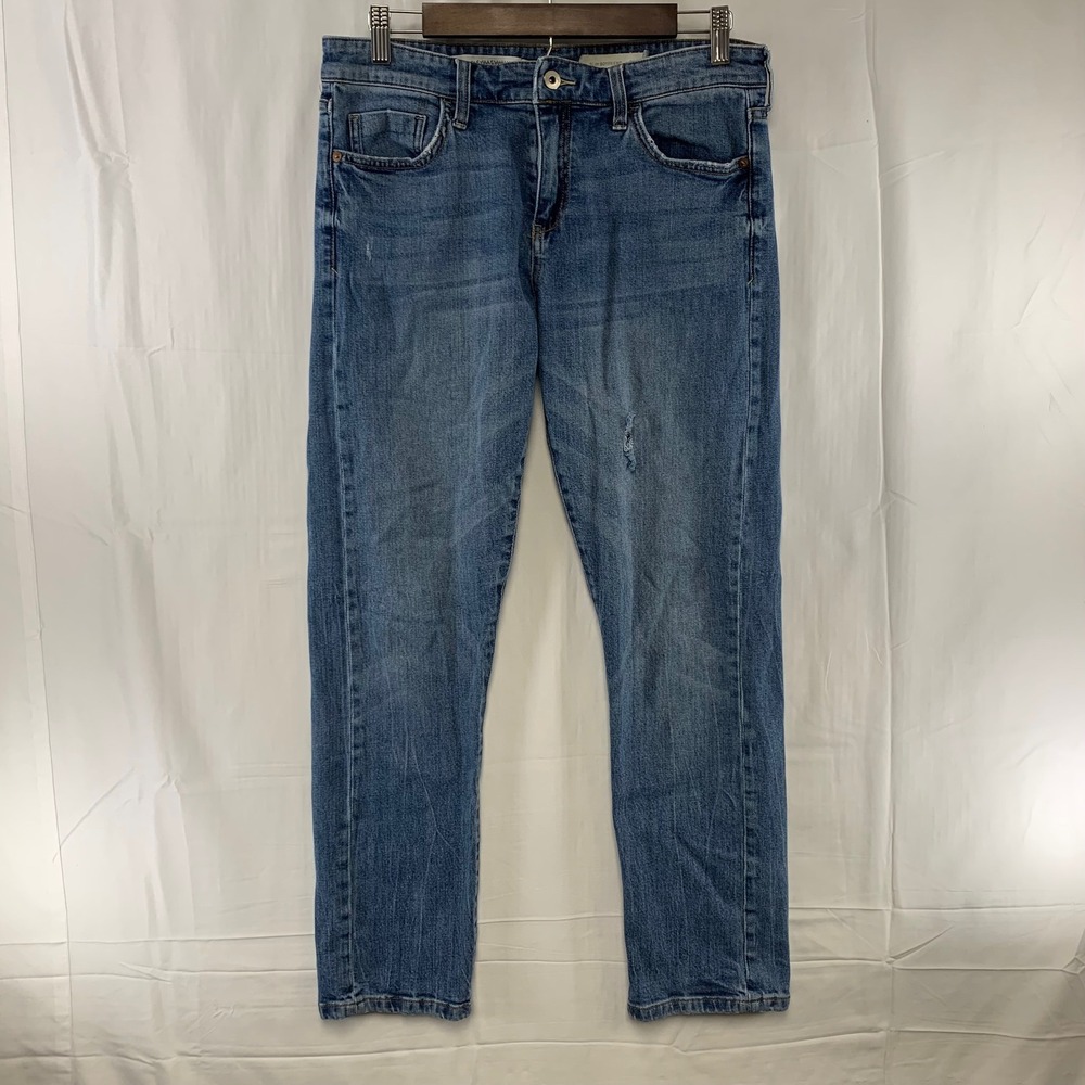 Pilcro and the Letterpress Jeans Womens 29 Blue Slim Boyfriend Distressed